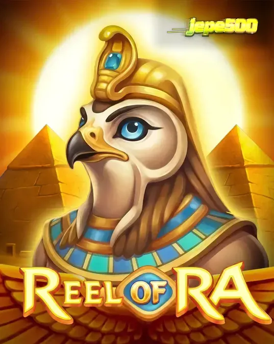Tampilan visual slot Reel of Ra dengan latar belakang kuil Mesir kuno dan simbol-simbol emas.